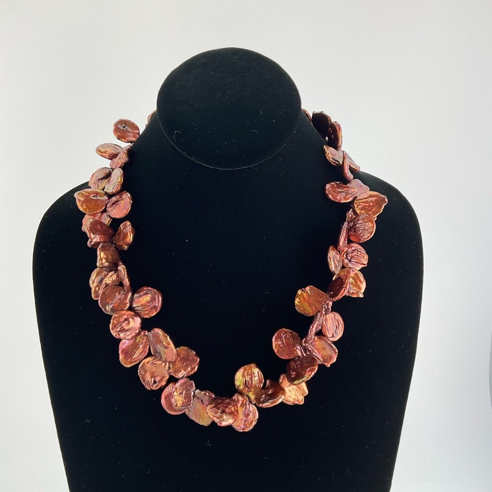 Host Pick!❤️Copper Keishi Pearls Necklace, Handmade, 19.5" Long - Picture 9 of 9